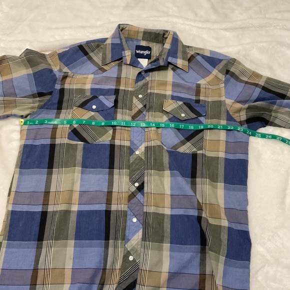 ✨3/$20✨ Wrangler Men's Western Pearl Snap Plaid Shirt - Picture 6 of 6
